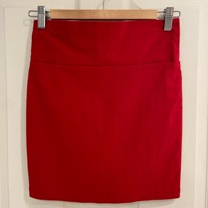 Red mini skirt